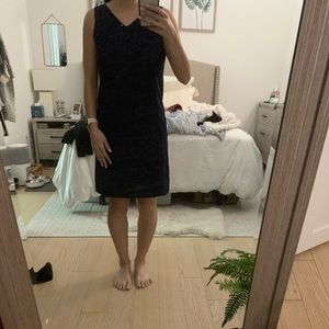 Banana Republic business causal navy patterned dress